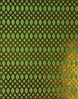 Green and Gold Mesh Pattern Foil Printed on Cotton Printed Paper