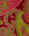 Red and Green Paisley Screen Printed Paper