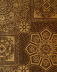Brown and Gold Brocade Pattern Screen Printed Paper
