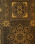 Black and Gold Brocade Pattern Screen Printed Paper