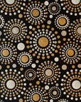 Black, Gold and White Circles and Dots Pattern Screen Printed Paper