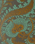 Blue and Gold Paisley Pattern Screen Printed Paper