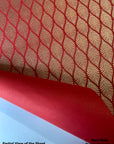 Red Gold Leaf Pattern Screen Printed Paper
