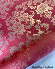 Pink and Silver Large Floral Screen Printed Paper