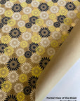 Yellow, White, Black Daisies Pattern Screen Printed Paper