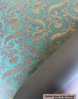 Blue and Gold Paisley Pattern Screen Printed Paper