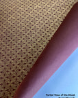Burgundy Gold Leaf Pattern Screen Printed Paper