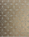 Gold and Off-white Leaf Pattern Screen Printed Paper