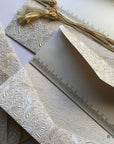 Wedding Congratulations Card with money folder, money envelope, monetary currency, Gift Card holder, purse, ivory embossed Ivory - Set of 4