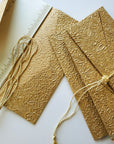 Gold Ivory Money Folders, Gift Folders Assortment, insert cards with silk tassels - Set of 25