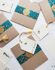 Unwritten 17 - All occasion cards, handcrafted stationery set, natural tan envelopes, bookmark style note & cute tag, gold tassel- Set of 8