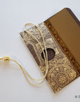 Money envelope, Monetary envelope dollar bill size, Gift Card, Currency Envelope, Brown and Gold Brocade print handmade paper Gift Set of 6
