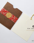 Unwritten 15 - All occasion handcrafted stationery set, chocolate natural envelopes, bookmark style note & cute tag, gold tassels- Set of 8