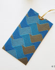 Large Money envelopes (Style 1), for larger bills with tag-style cards, blue gold weave design handmade paper- boxed gift set of 6