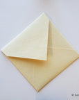 Premium Envelope, Invitation Envelope handmade heavy weight cotton paper, Square euro flap, Cream or Off White -  Pack of 25 envelopes