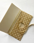 Money envelope larger size, Monetary envelope, Gift Card, Gift Envelope, gold leaf print on beige handmade paper, Boxed Gift Set