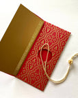Money envelope larger size, Monetary envelope, Gift Card, Gift Envelope, Red gold lace print on handmade paper, Boxed Gift Set