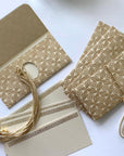 Money envelope larger size, Monetary envelope, Gift Card, Gift Envelope, gold leaf print on beige handmade paper, Boxed Gift Set