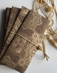 Money envelope, Monetary envelope, Currency, Gift Card, Gift Envelope, Brown and Gold Brocade print handmade paper Gift Set of 6