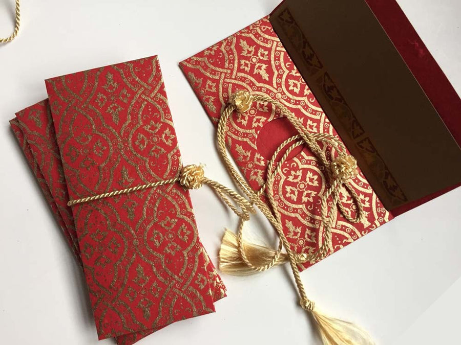 Money envelope dollar bill size, Monetary envelope, Gift Card Envelope, envelopes with red gold lace print handmade paper, Gift Set of 6