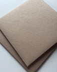 Premium Envelope, Invitation Envelope handmade heavy weight cotton paper, Square euro flap, buff, light brown -  Pack of 25 envelopes