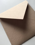 Premium Envelope, Invitation Envelope handmade heavy weight cotton paper, Square euro flap, buff, light brown -  Pack of 25 envelopes