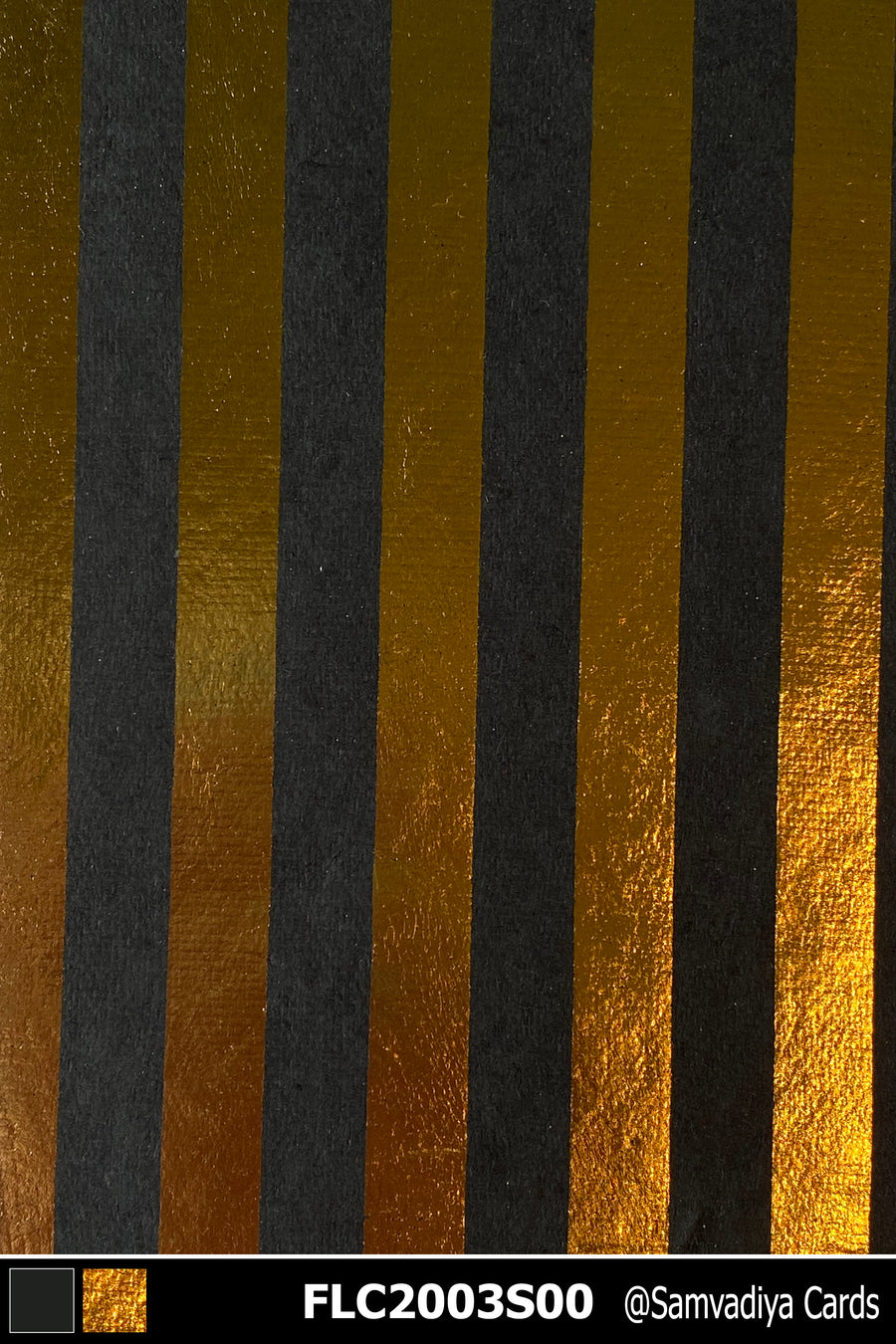 Gold and Black Stripes Foil Print  Paper