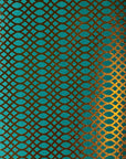 Blue and Gold Mesh Pattern Foil Printed on Cotton Printed Paper