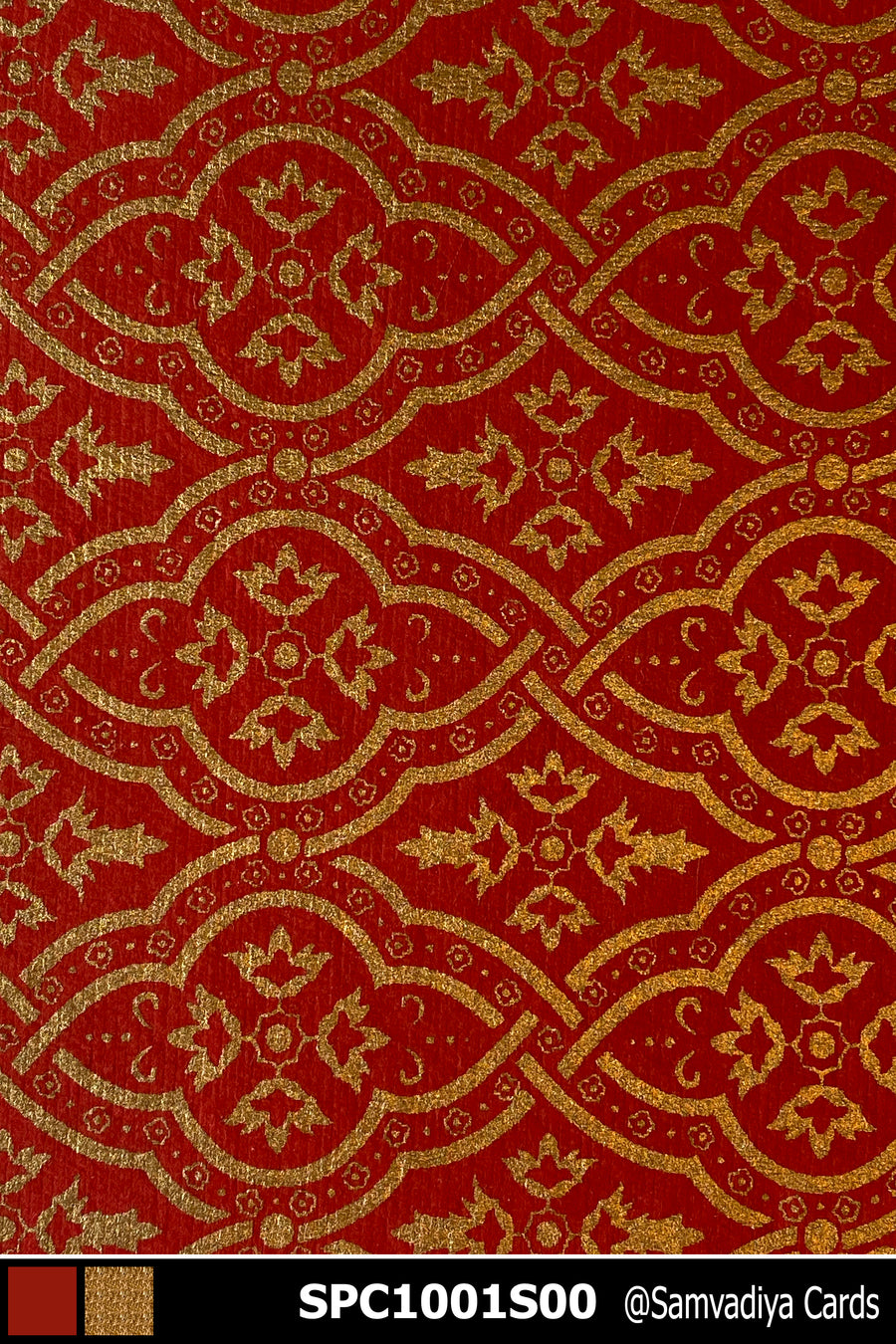 Red Lace Screen Printed Paper