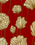 Red Poppies Pattern Screen Printed Paper