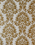 White and Gold Damask Pattern Screen Printed Paper