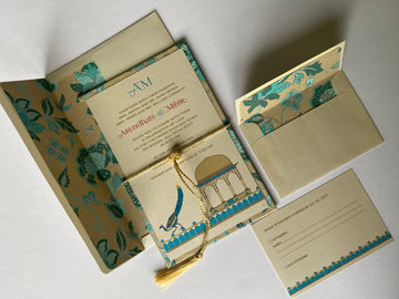 Wedding Invitation Suite: Peacock, Mandu Style Sample Set 