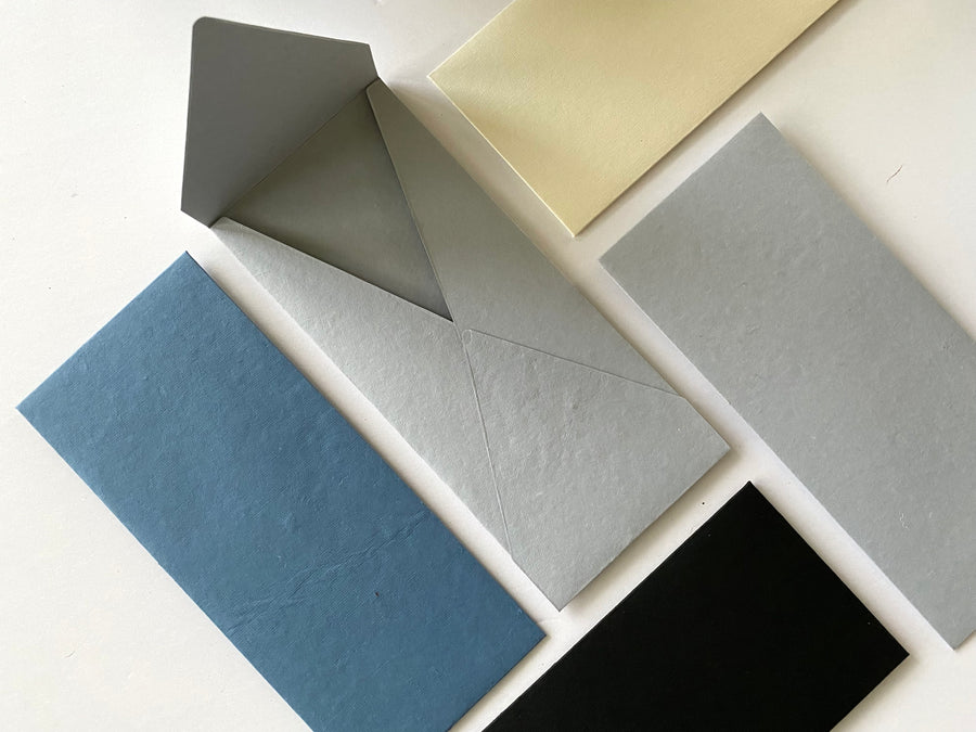 Premium Envelope 1: Specialty Envelope #10 Size, handmade, made from cotton handmade paper Muddy Blue