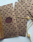 Money envelope, Monetary envelope dollar bill size, Gift Card Envelope, Burgundy Gold leaf envelopes, with cards tassels, Gift Set of 6