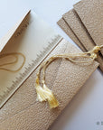 Corporate or social money folder, money envelope, Gift Card holder, purse, rose gold embossed with ivory insert - Set of 4