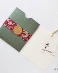 Unwritten 10 - All occasion handcrafted stationery set, green natural envelopes, bookmark style notes with cute tags, gold tassels- Set of 8
