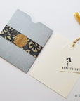 Unwritten 11 - All occasion, handcrafted stationery set, grey natural envelopes, bookmark style notes with cute tags, gold tassels- Set of 8