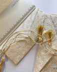 Wedding Congratulations Card with money folder, money envelope, Gift Card holder, purse, ivory scroll embossed - Set of 4