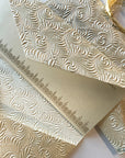 Wedding Congratulations Card with money folder, money envelope, Gift Card holder, purse, ivory scroll embossed - Set of 4