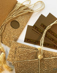 Money envelope, Monetary envelope, Currency, Gift holder, Gift Envelope, Gold Embossed floral design paper, antique gold, Gift Set of 6