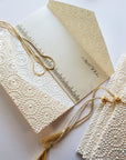 Gold Ivory Money Folders, Gift Folders Assortment, insert cards with silk tassels - Set of 25