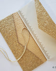 Gold Ivory Money Folders, Gift Folders Assortment, insert cards with silk tassels - Set of 25