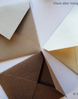 Premium Envelope, Invitation Envelope handmade heavy weight cotton paper, Square euro flap, Cream or Off White -  Pack of 25 envelopes