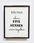 Wall Art for Kitchen: framed quote 4, black and white artwork, quote on food & cooking, minimalistic home decor wall hanging, ready to hang