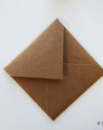 Premium Envelope, Invitation Envelope handmade cotton paper, 6.5 inch Square euro flap envelope, Natural Recycled Chocolate Brown