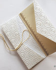 Wedding Congratulations Card with money folder, money envelope Gift Card holder, ivory embossed Pearl White - Set of 4