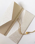 Wedding Congratulations Card with money folder, money envelope Gift Card holder, ivory embossed Pearl White - Set of 4