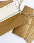 Wedding Congratulations Card with money folder, money envelope, Gift Card holder, purse, gold embossed - Set of 4