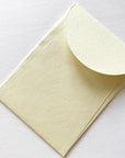 Premium Envelope: Specialty Envelope A7 Size, portrait round flap. Handmade envelope, made from natural cotton handmade paper, Cream, butter
