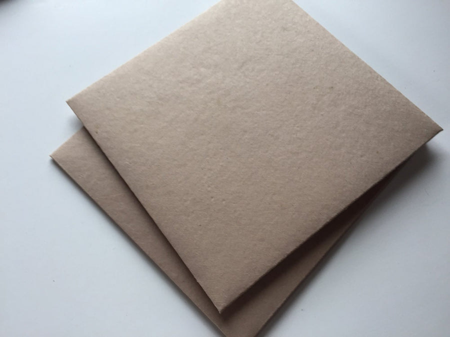 Premium Envelope, Invitation Envelope handmade heavy weight cotton paper, Square euro flap, buff, light brown -  Pack of 25 envelopes